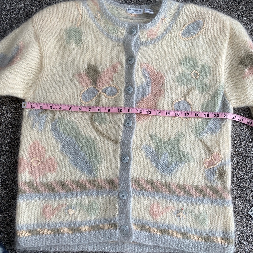 Vintage Liz Claiborne Pastel Cardigan - Picture 5 of 6